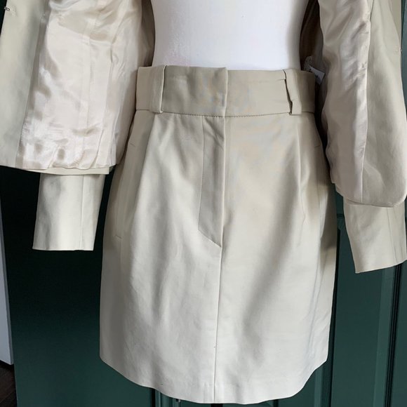 French Connection Cotton Beige Suit Skirt - Size 8 - Picture 5 of 6
